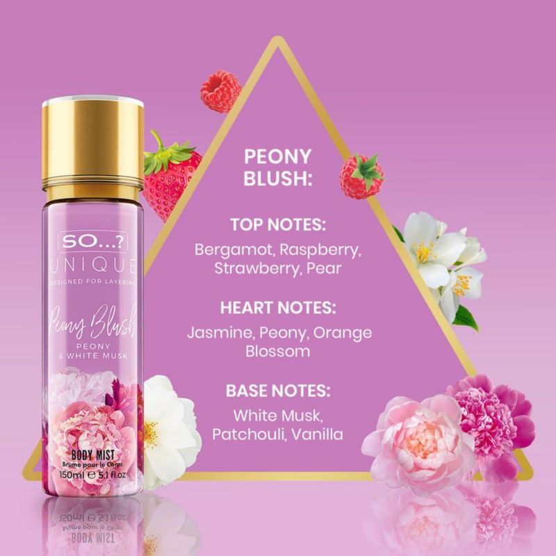 Body Mist ¿Así que...? Unique Peony Blush Floral Afrutado y Vainilla 150 ml