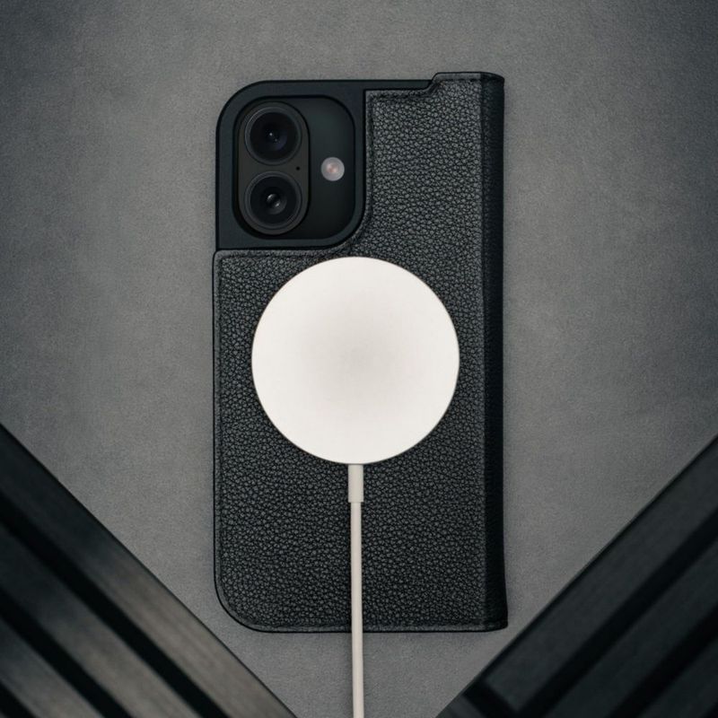 Funda TORRO para iPhone 17 de cuero con cartera – Negra