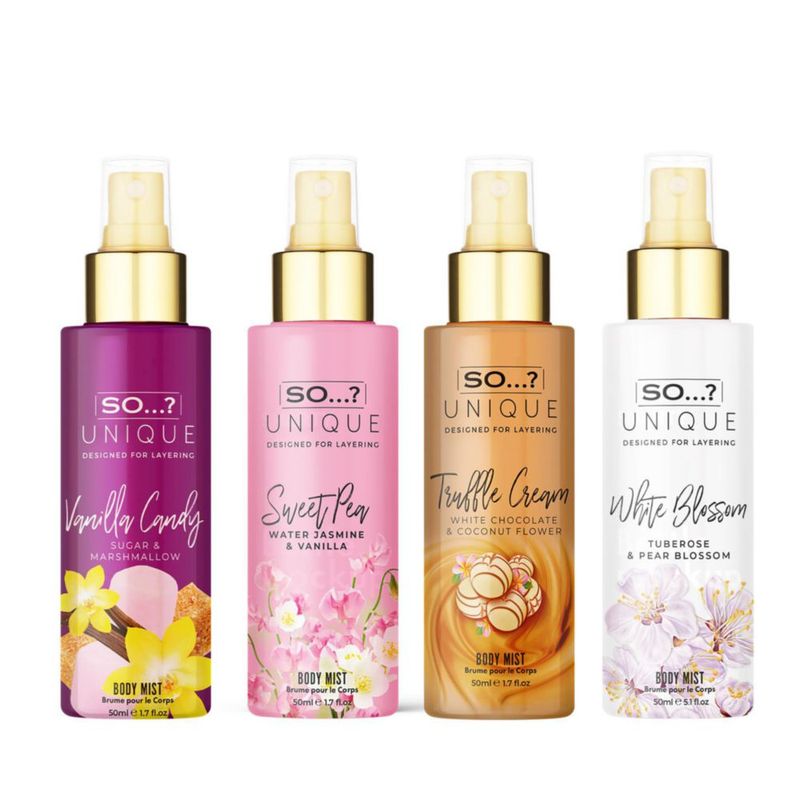 Set de perfume ¿Así que...? Bruma corporal única 4 unidades para mujer