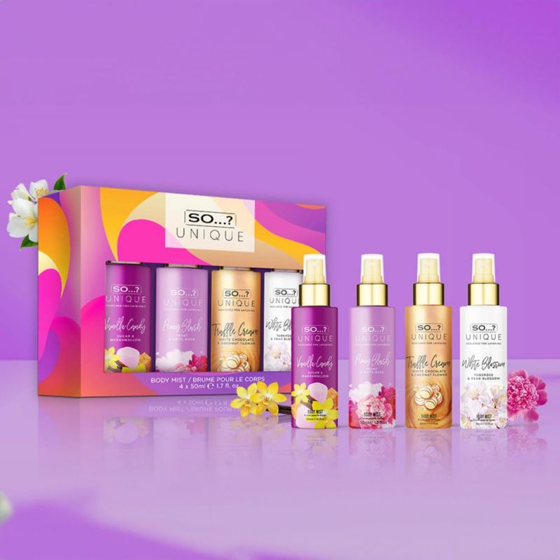 Set de perfume ¿Así que...? Bruma corporal única 4 unidades para mujer