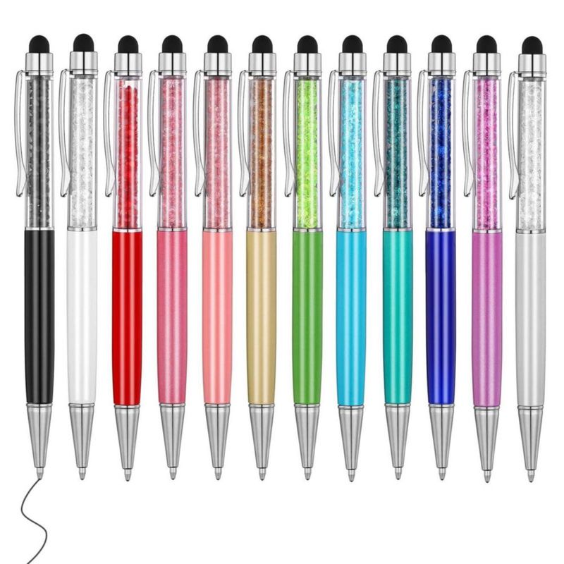 Bolígrafos MengRan 12 colores con punta de lápiz táctil y tinta negra