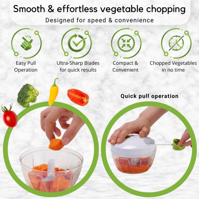 Picadora manual de alimentos Brieftons de 2 tazas