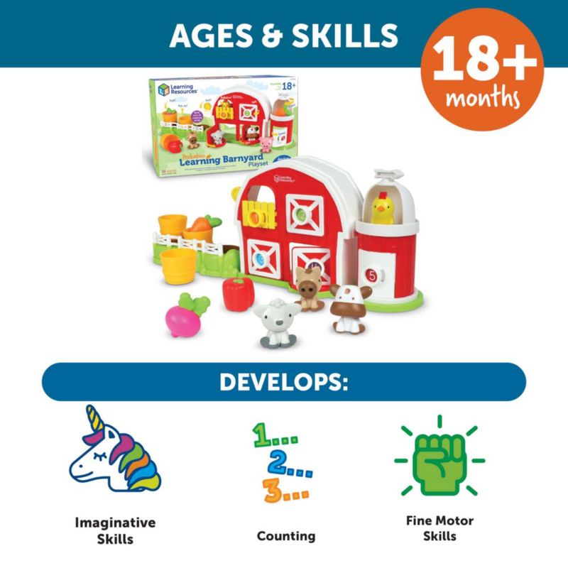 Recursos de aprendizaje de Playset Peekaboo Learning Barnyard: más de 18 meses