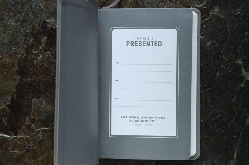 Biblia HarperCollins NIV para Niños cubierta de cuero suave gris
