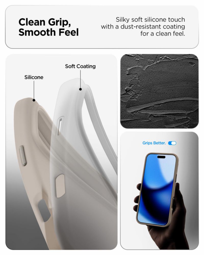 Funda Spigen Silicone Fit MagFit color Piedra