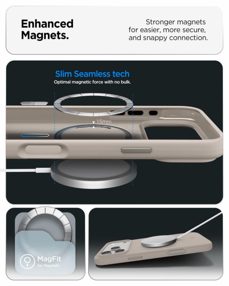 Funda Spigen Silicone Fit MagFit color Piedra
