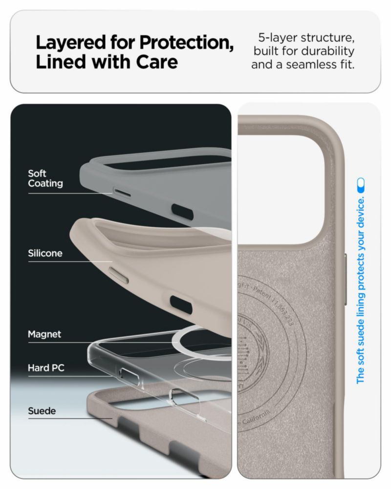 Funda Spigen Silicone Fit MagFit color Piedra