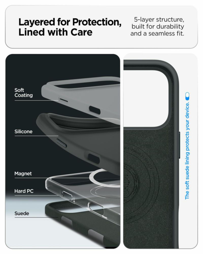Funda Spigen Silicone Fit MagFit Verde Abismo