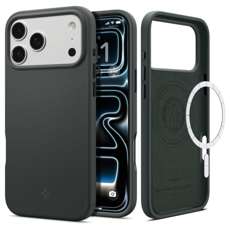 Funda Spigen Silicone Fit MagFit Verde Abismo