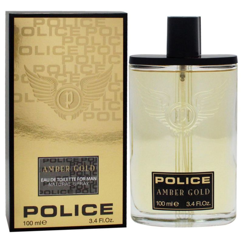 Perfume Police Amber Gold EDT en aerosol para hombre 100 ml