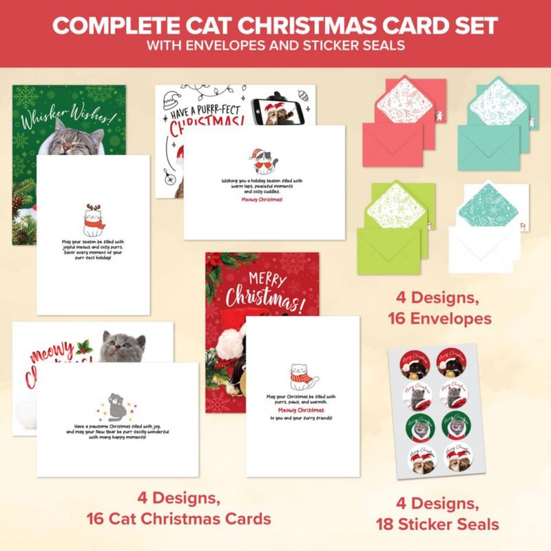 Tarjetas de Navidad Decorably 5x7 pulgadas paquete de 16 con sobres
