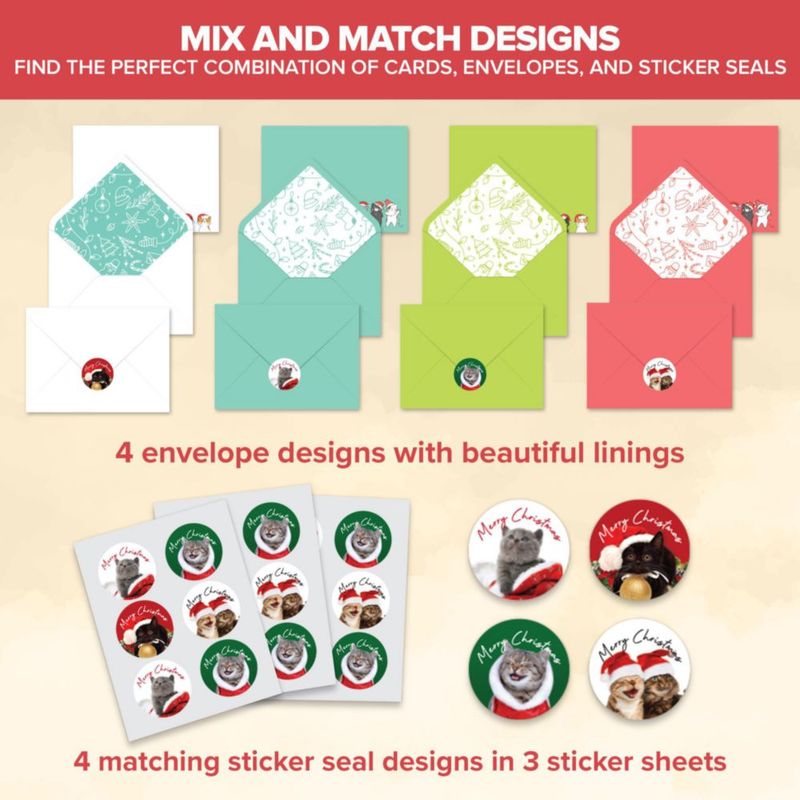 Tarjetas de Navidad Decorably 5x7 pulgadas paquete de 16 con sobres