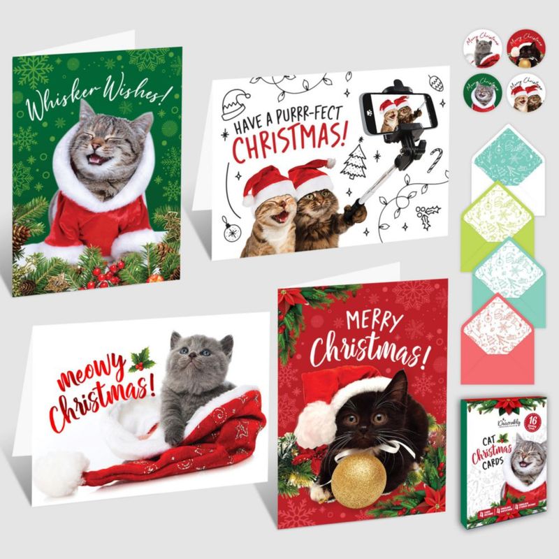 Tarjetas de Navidad Decorably 5x7 pulgadas paquete de 16 con sobres