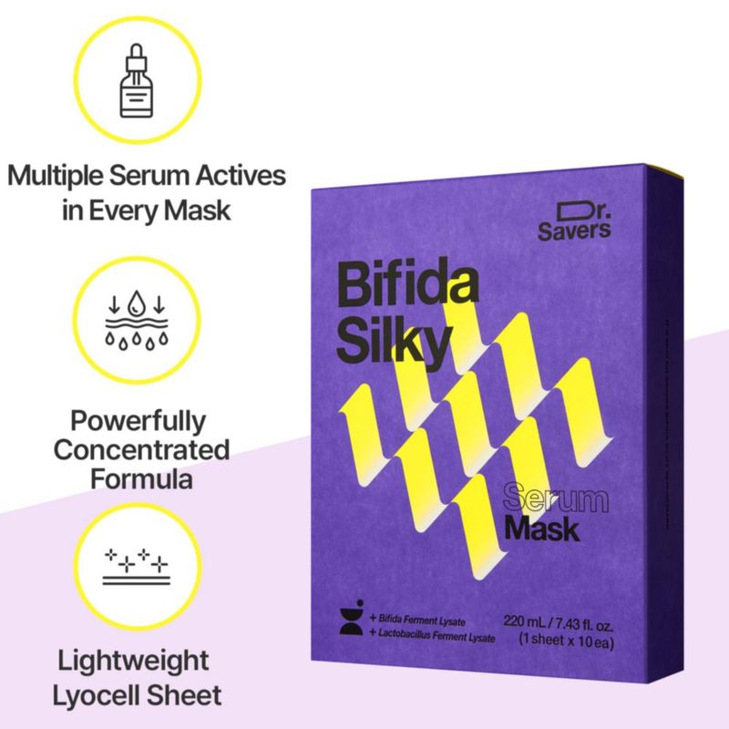 Máscara de Suero Facial Dr. Savers Bifida Silky 220 ml – Coreano