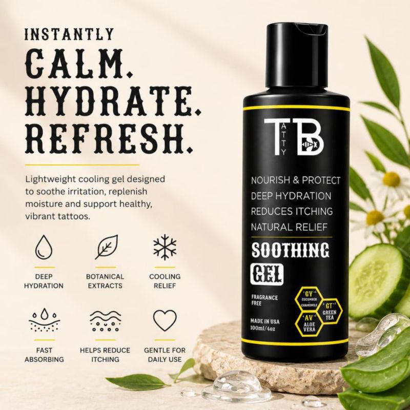 Gel Calmante e Hidratante para Tatuajes TATTYBEE 100 ml