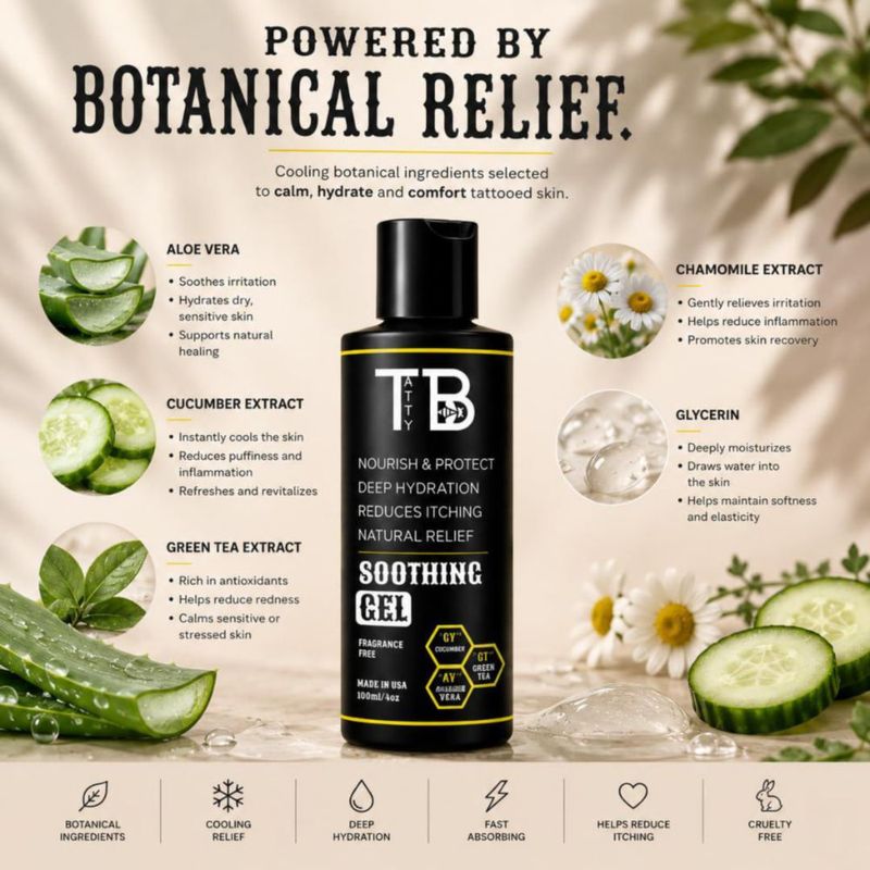 Gel Calmante e Hidratante para Tatuajes TATTYBEE 100 ml