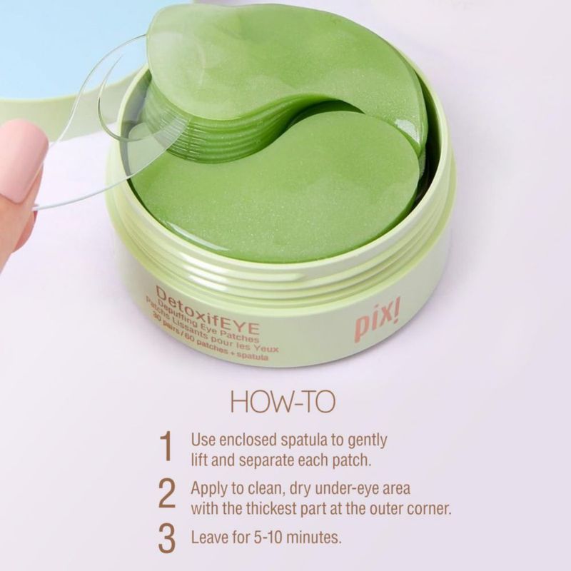 Parches de hidrogel para debajo de los ojos Pixi DetoxifEye Detox 30 pares