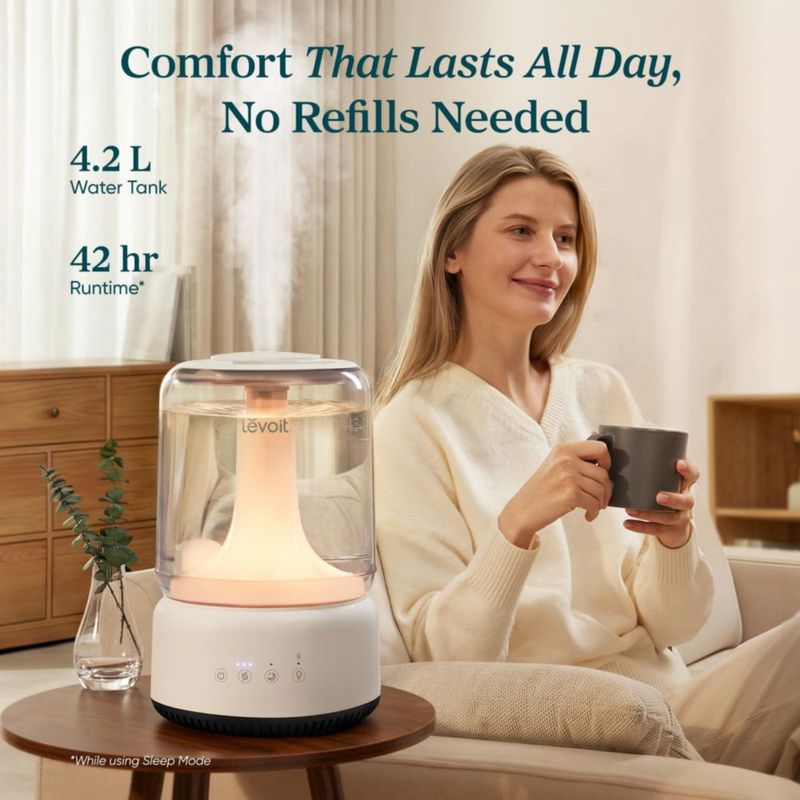 Humidificador LEVOIT 42 L Silencioso de Niebla Fría con Luz Nocturna