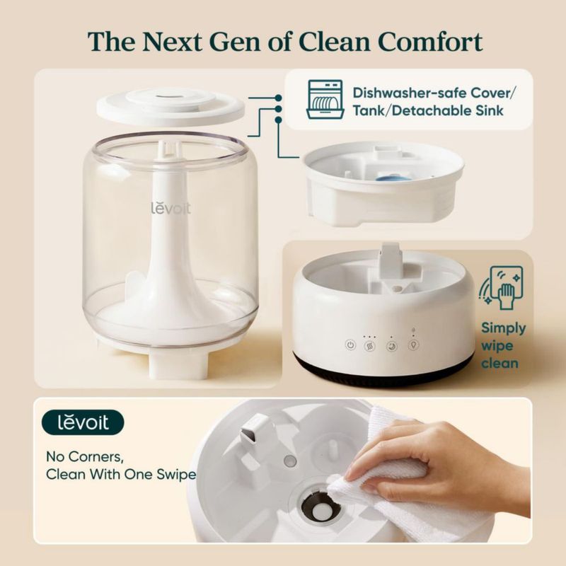 Humidificador LEVOIT 42 L Silencioso de Niebla Fría con Luz Nocturna