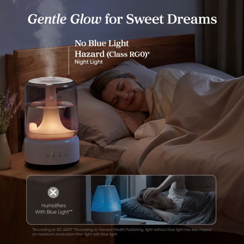 Humidificador LEVOIT 42 L Silencioso de Niebla Fría con Luz Nocturna