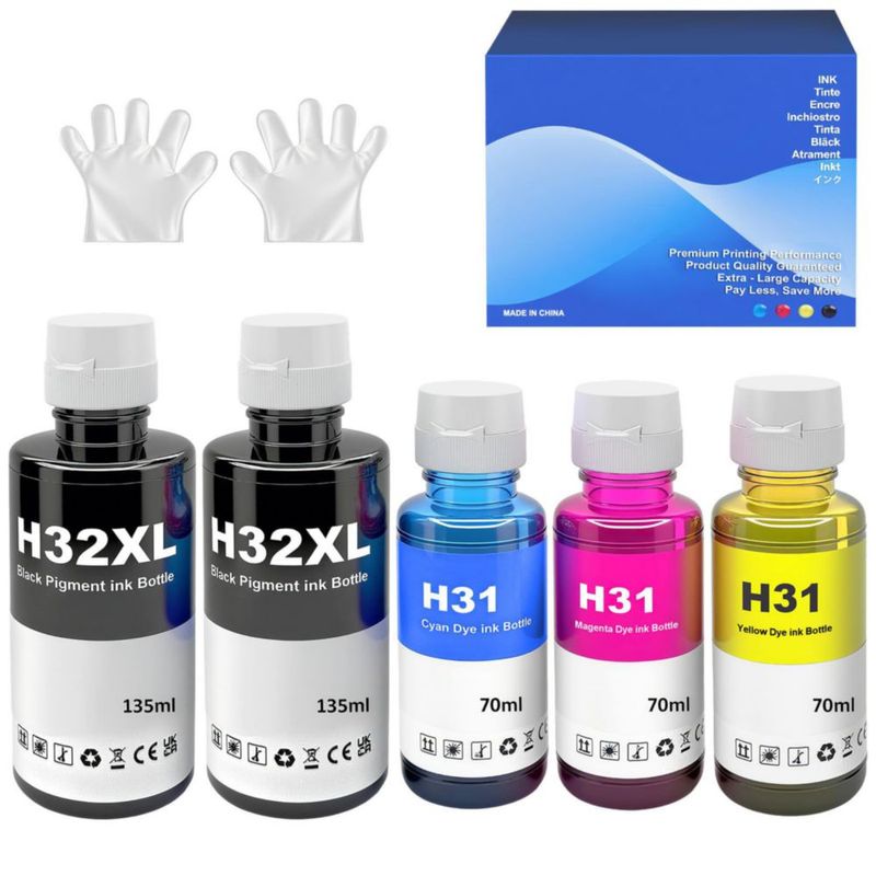 Botellas de tinta SHUOLEI 31 32XL (2BK C M Y)