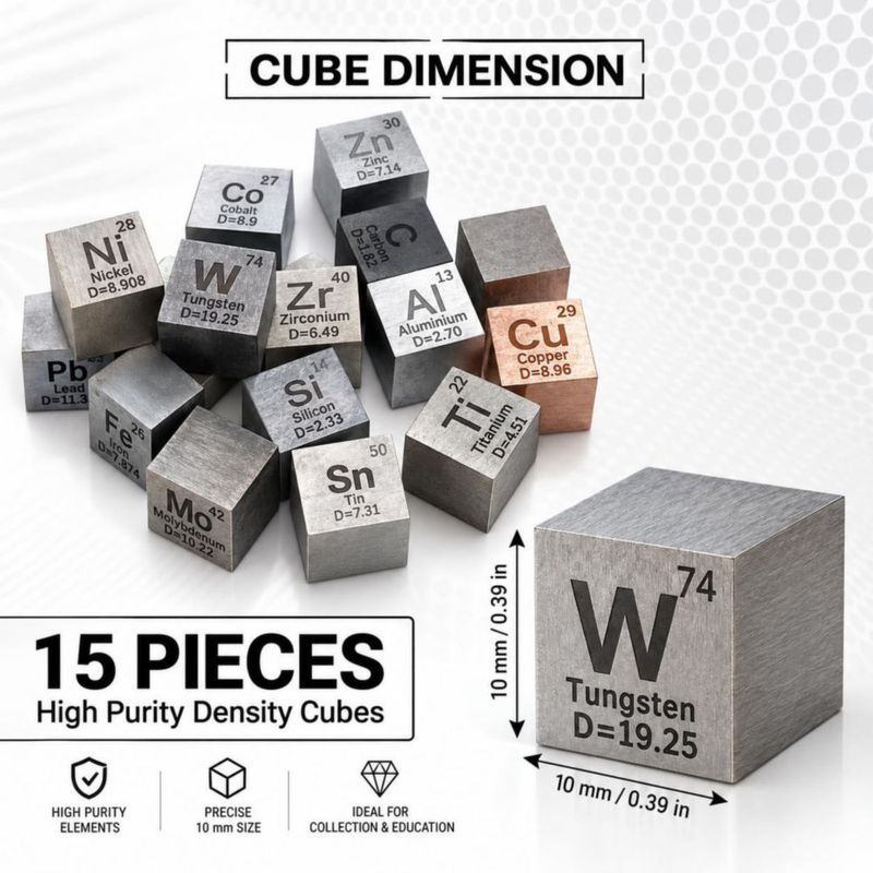 Cubos de metal Gallant Metals – Set de 15 piezas grabado láser