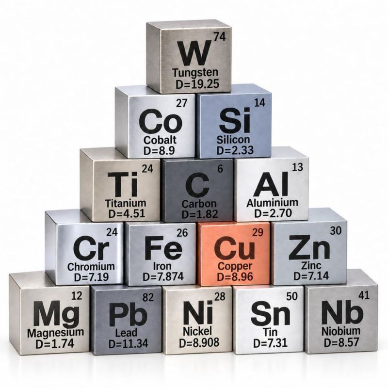 Cubos de metal Gallant Metals – Set de 15 piezas grabado láser