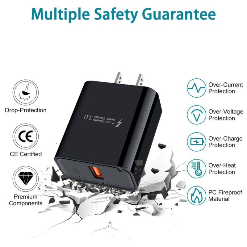 Cargador de pared ABCPOW Fast Charger 3.0 para Samsung Galaxy