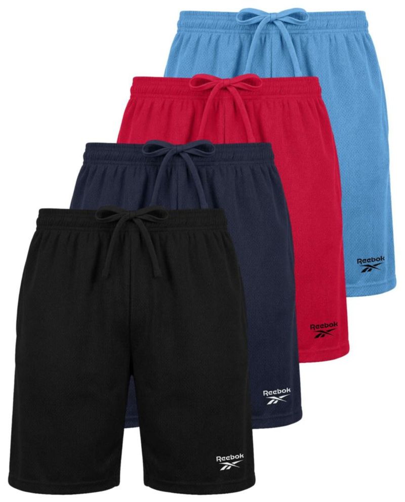 Shorts Reebok para Niños Pack de 4 Malla Deportiva con Bolsillo