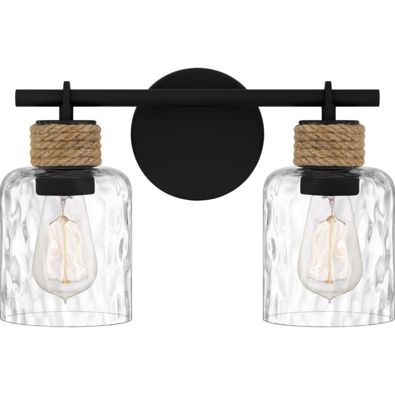 Lámpara de tocador Quoizel 37 cm negro mate 2 luces