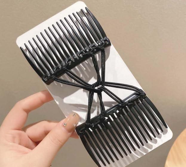 Peine de cabello Risprsulen 2 piezas negro elástico y extensible