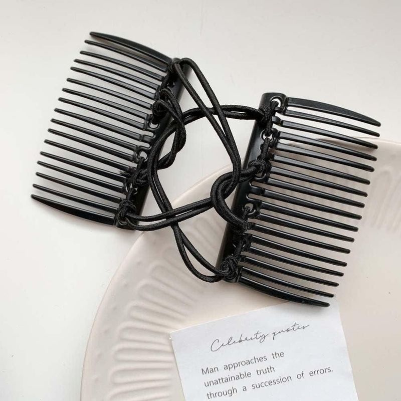Peine de cabello Risprsulen 2 piezas negro elástico y extensible