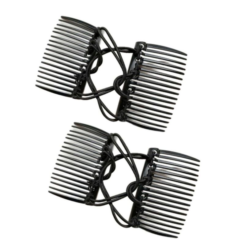 Peine de cabello Risprsulen 2 piezas negro elástico y extensible