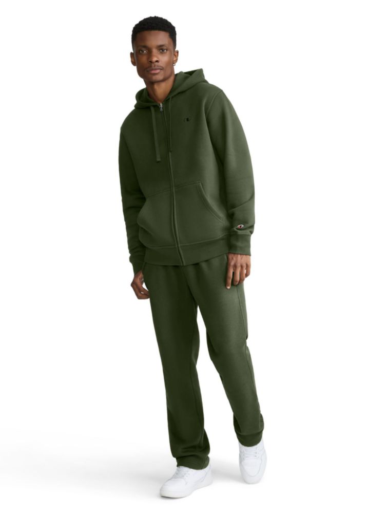 Sudadera con capucha Champion talla M color Chive forro polar con cremallera completa