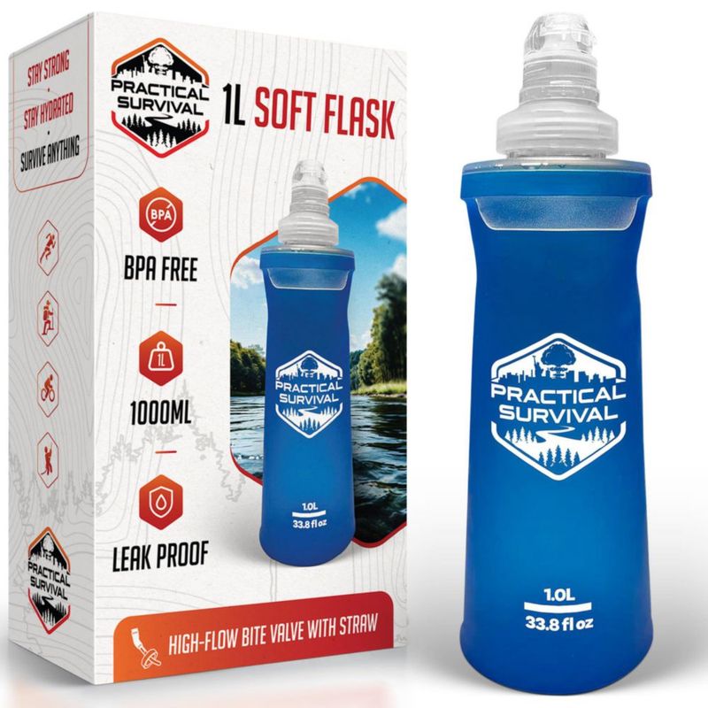 Botella Práctica Survival 1 L Flexible TPU a Prueba de Fugas
