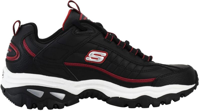 Zapatilla Skechers Energy Afterburn para hombre color negro plateado y rojo