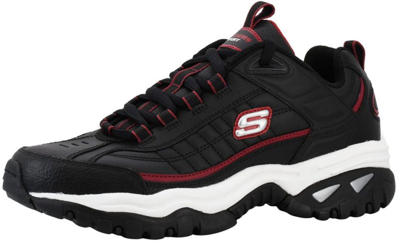 Zapatilla Skechers Energy Afterburn para hombre color negro plateado y rojo