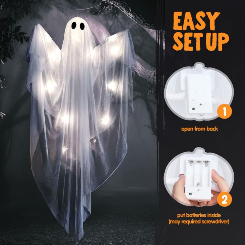 Fantasma Colgante JOYIN 120 cm Iluminado (2 unidades) con Temporizador