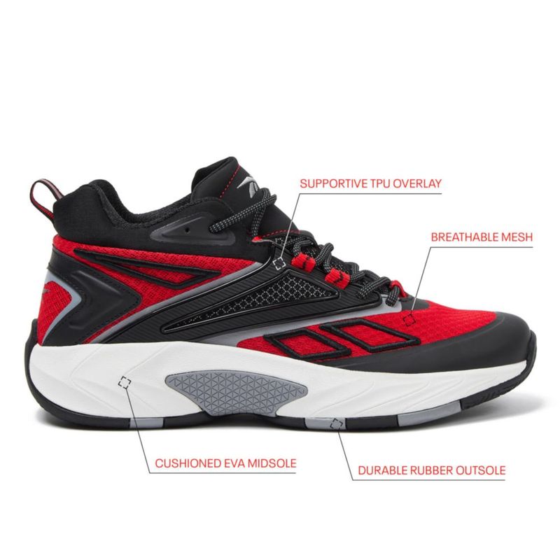 Tenis Reebok Zone Breaker 27 cm Negro/Rojo