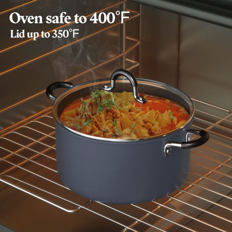 Cacerola Cook N Home de 6 L antiadherente negra