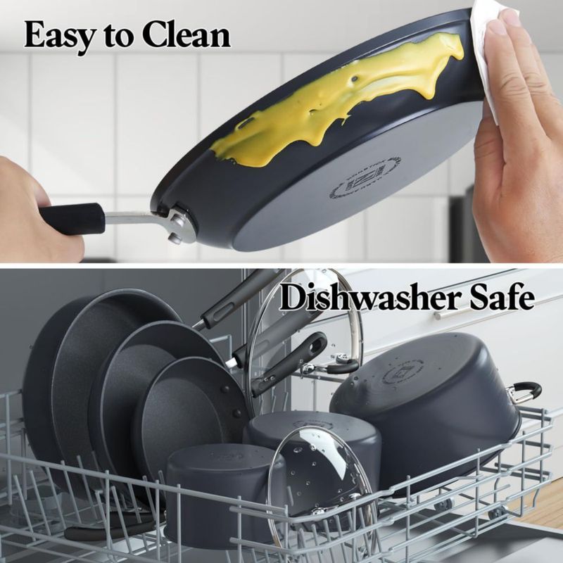 Cacerola Cook N Home de 6 L antiadherente negra
