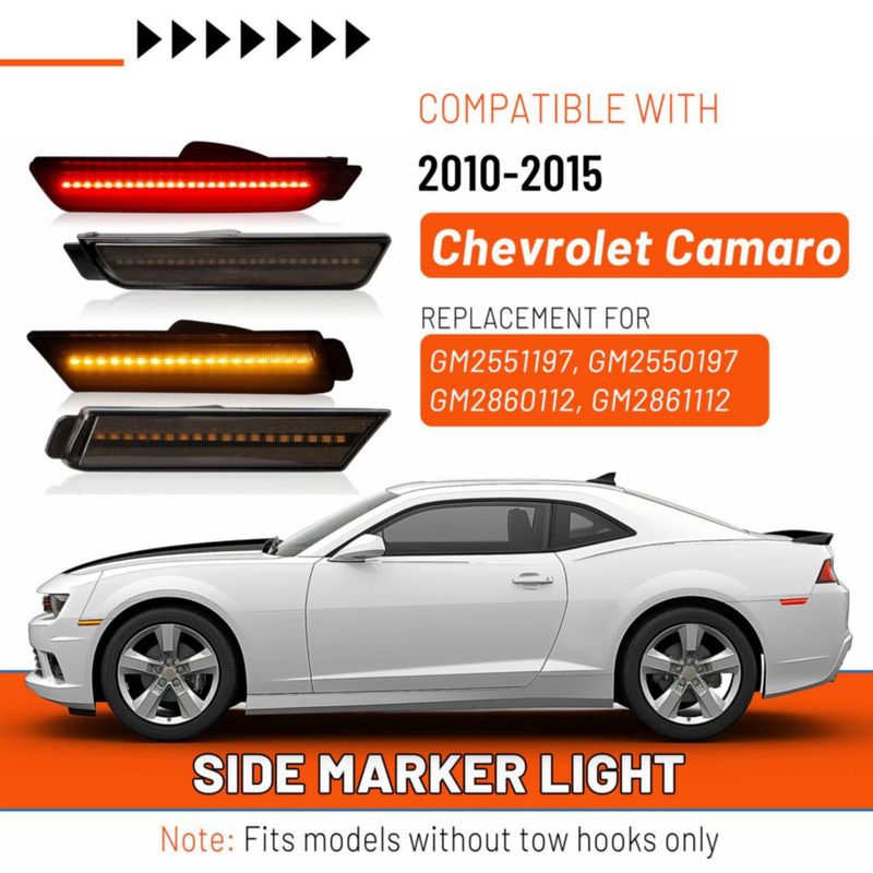 Luz de posición ECOTRIC para Camaro 2010-2015 Ámbar 12V