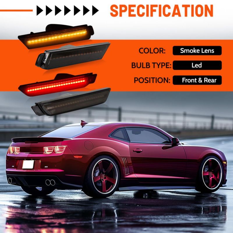 Luz de posición ECOTRIC para Camaro 2010-2015 Ámbar 12V