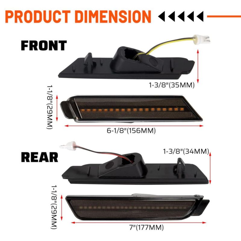 Luz de posición ECOTRIC para Camaro 2010-2015 Ámbar 12V