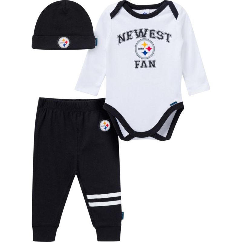 Conjunto de Body Pantalón y Gorra Gerber Steelers 0‑3 meses para bebé niño