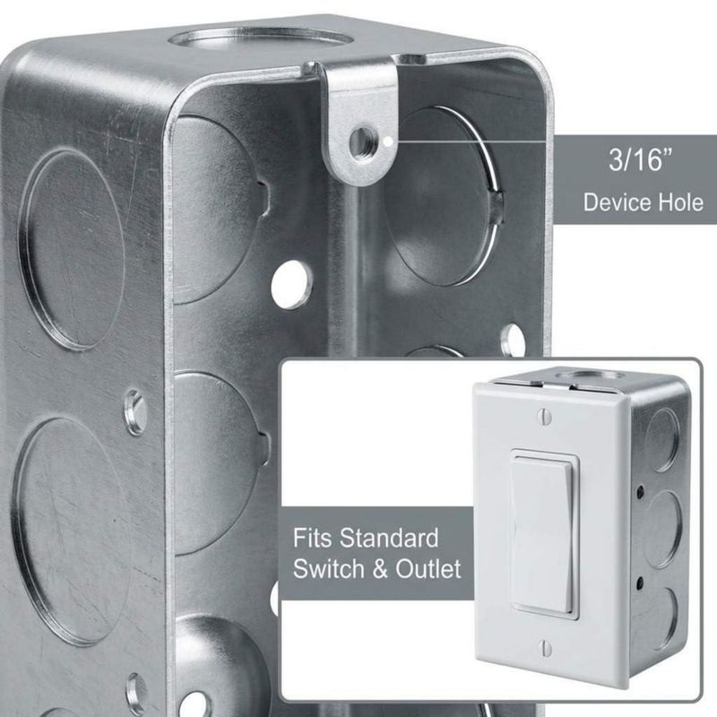 Caja eléctrica QWORK 10 cm 13 pulg.³ galvanizada paquete de 12