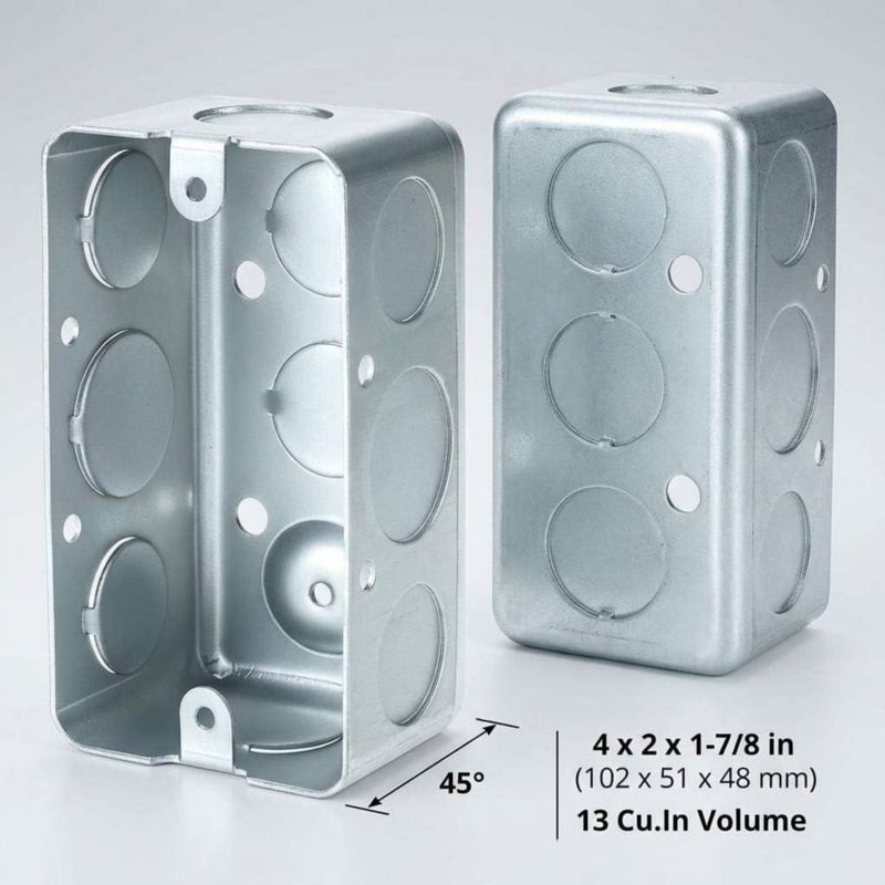 Caja eléctrica QWORK 10 cm 13 pulg.³ galvanizada paquete de 12