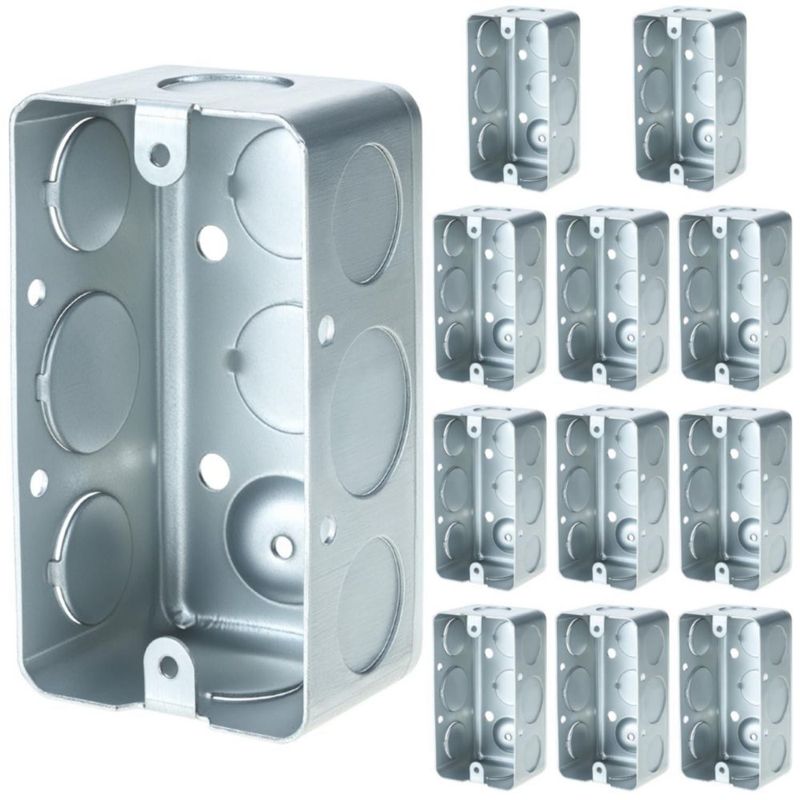 Caja eléctrica QWORK 10 cm 13 pulg.³ galvanizada paquete de 12