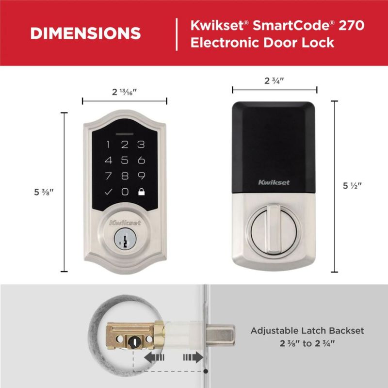 Cerradura Kwikset SmartCode 270 con Panel Táctil Electrónico