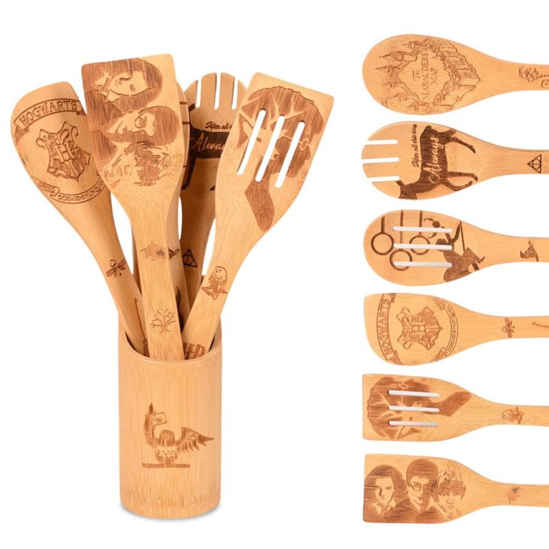 Juego de utensilios de cocina de madera BAWANIL 30 × 6 cm 7 piezas